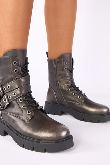 Metallilised ankle boots platvormil dekoratiivsete pandlitega Ruthy 2