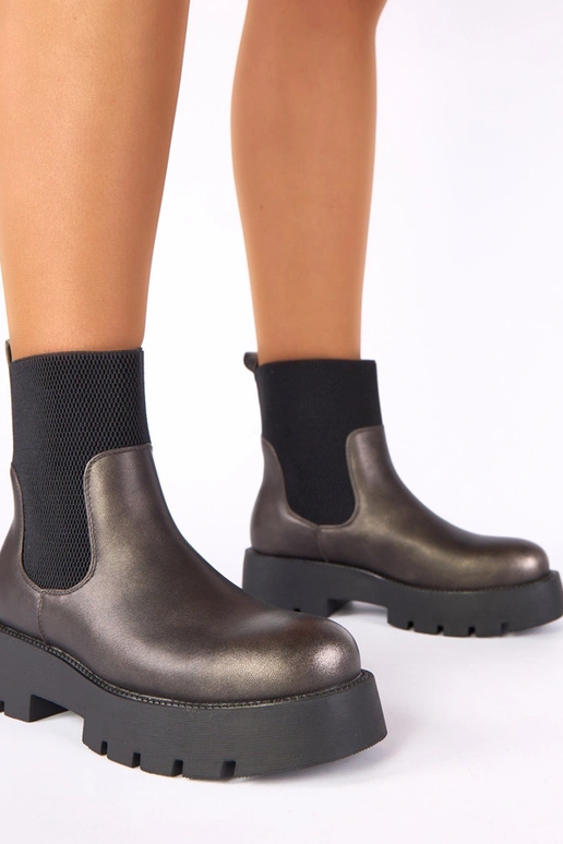 Metallilised ankle boots platvormiga elastse varrukaga Berniece