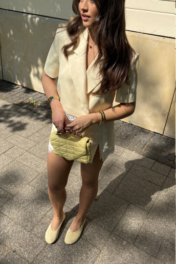 Kollased faux suede ballerinad Camdena 2