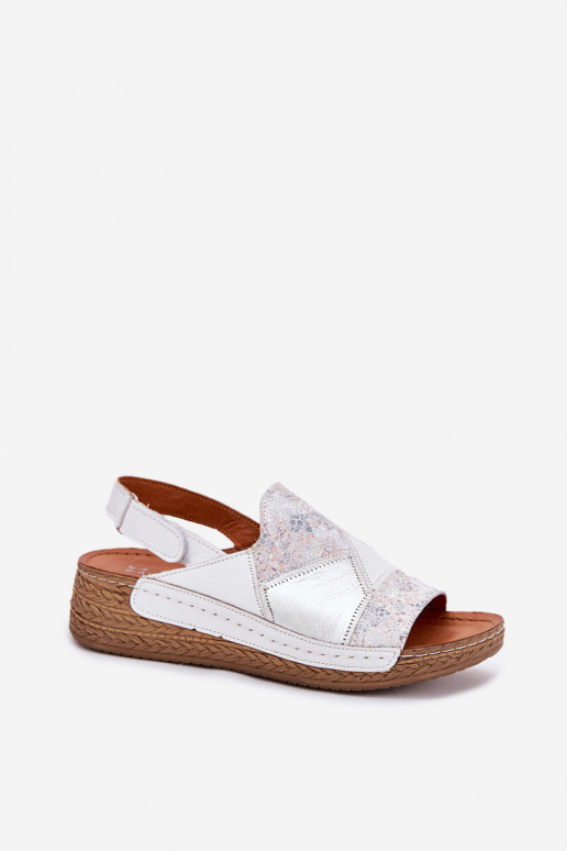 Valged naiste sandaalid platvormiga Braid Tai turiciejka L7067-11