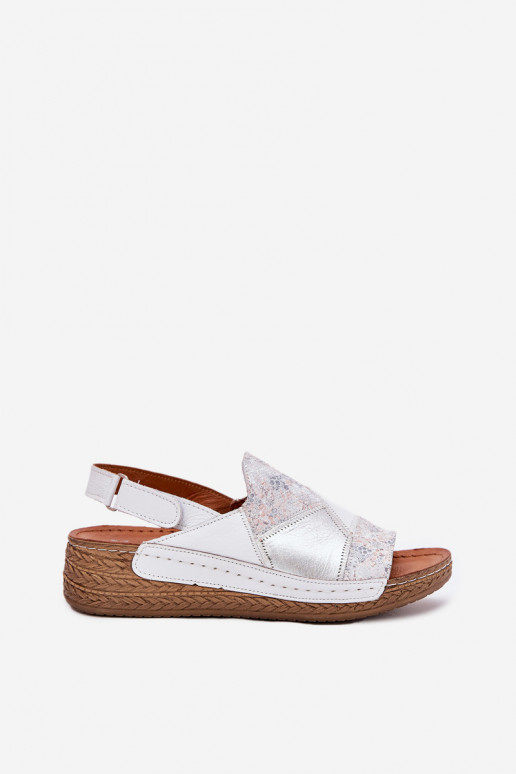 Valged naiste sandaalid platvormiga Braid Tai turiciejka L7067-11