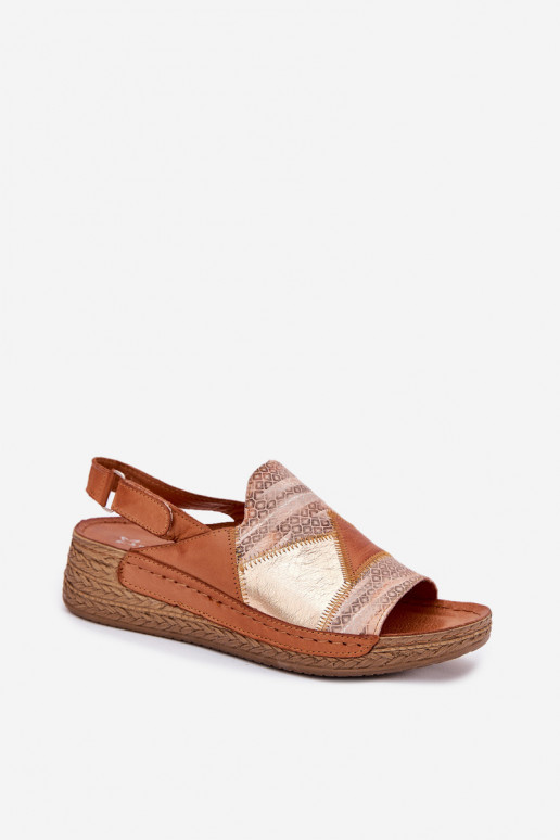 Pruunid naiste sandaalid platvormiga Braid Tai turiciejka L7067-29