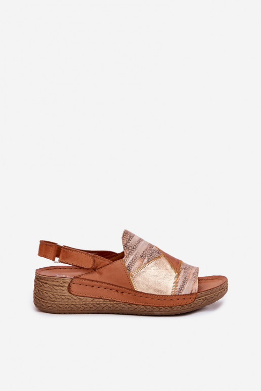 Pruunid naiste sandaalid platvormiga Braid Tai turiciejka L7067-29