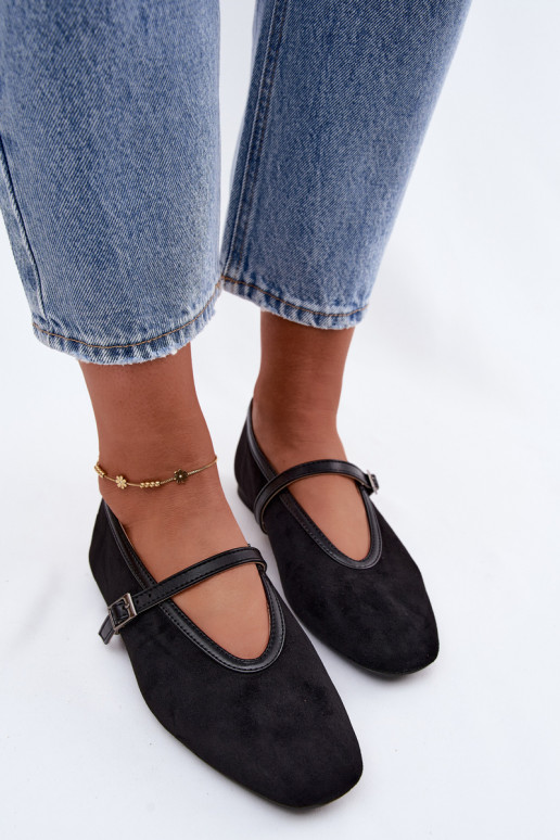 Mustad ballerina'd rihmadega kunstveluurist Felora