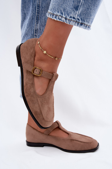 Naiste kingad rihmadega kunstsuede khaki Bonnia