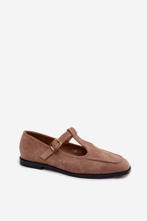 Naiste kingad rihmadega kunstsuede khaki Bonnia