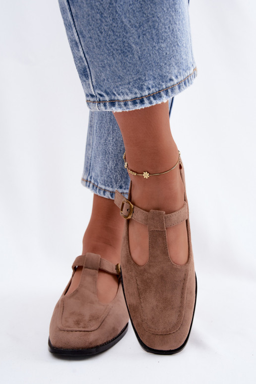 Naiste kingad rihmadega kunstsuede khaki Bonnia