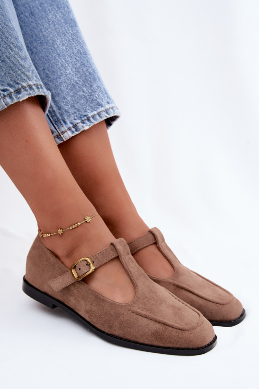 Naiste kingad rihmadega kunstsuede khaki Bonnia