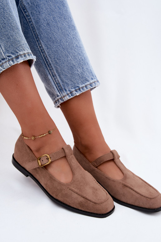 Naiste kingad rihmadega kunstsuede khaki Bonnia