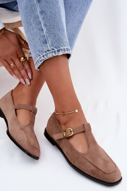 Naiste kingad rihmadega kunstsuede khaki Bonnia