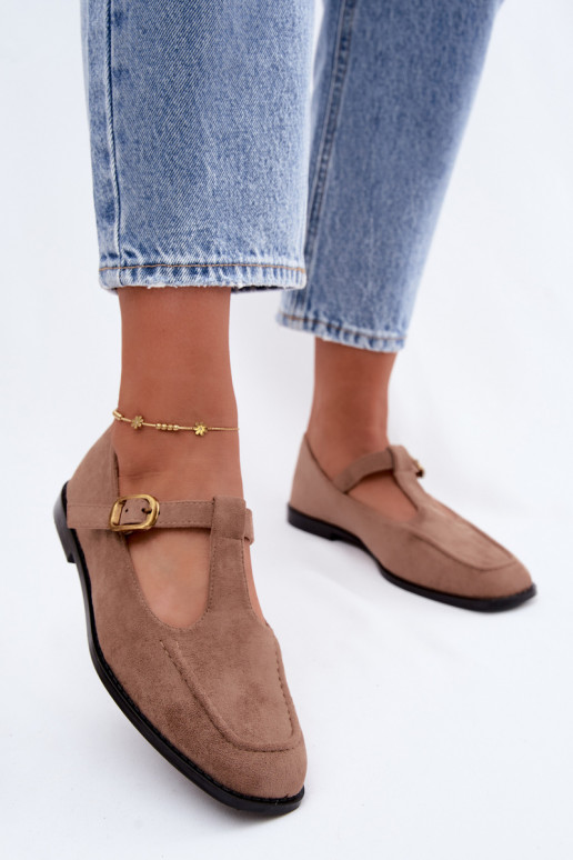 Naiste kingad rihmadega kunstsuede khaki Bonnia