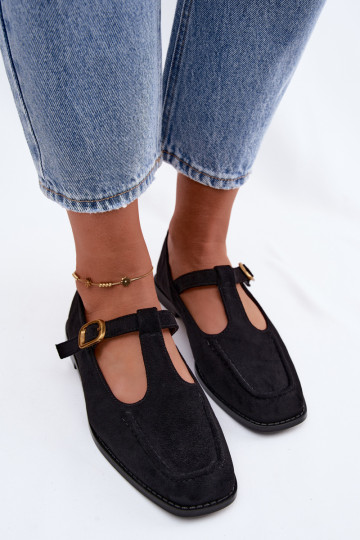 Mustad naiste kingad rihmadega kunstsuede Bonnia