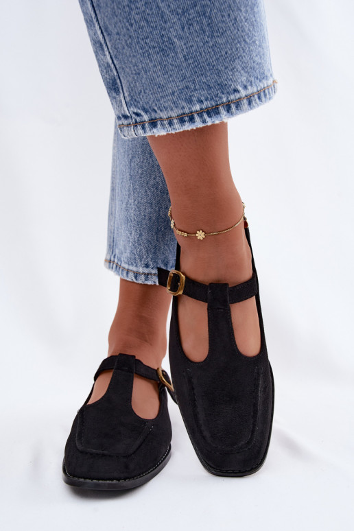 Mustad naiste kingad rihmadega kunstsuede Bonnia