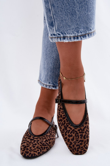 Ballerinad rihmadega kunstsuede leopardimustriga Camoria 2