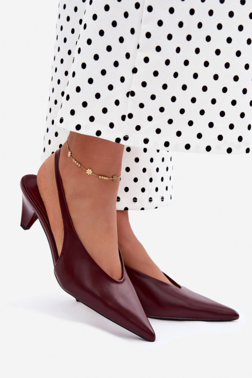 Kandilised sandaalid kunstnahast bordo Sapphire
