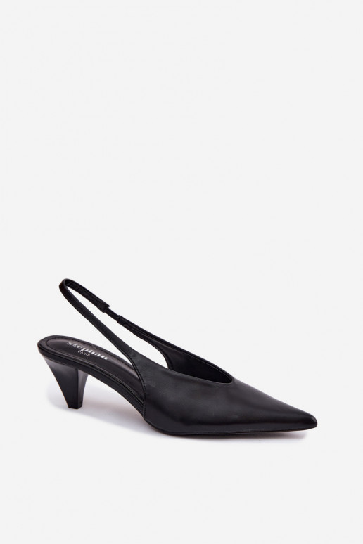 Kandilised sandaalid kunstnahast mustas Sapphire