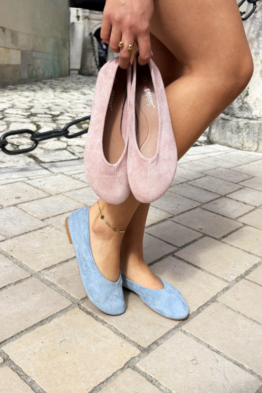 Ballerinad roosas kunstsuede Camdena