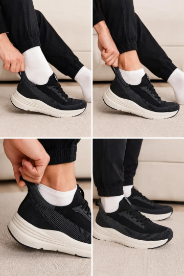 Meeste slip-on spordijalatsid platvormiga Kobbo 102421 musta värvi