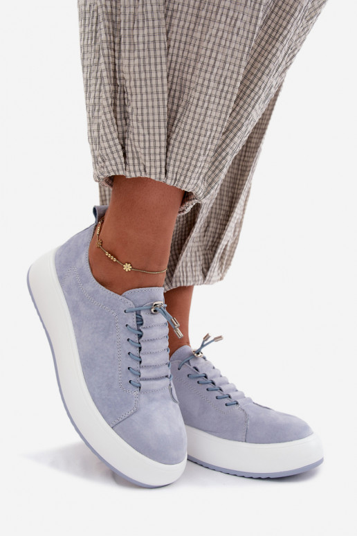 Sinised platvormi sneakersid kunstnahast Blushy
