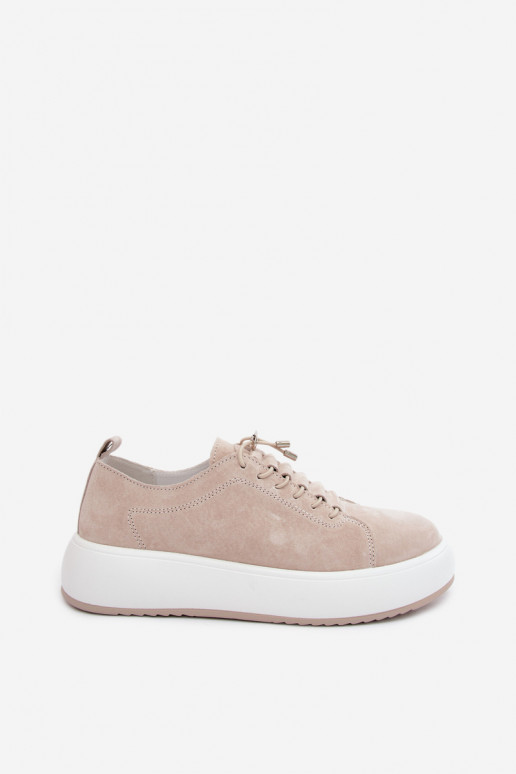 Kreemjad platvormi sneakersid kunstnahast Blushy