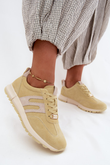 Kollased naiste spordijalatsid Lovey kunstsuede'ist