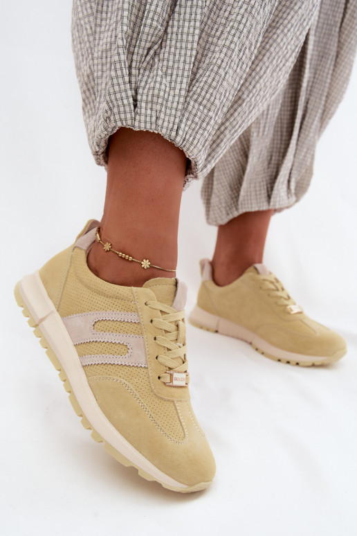 Kollased naiste spordijalatsid Lovey kunstsuede'ist