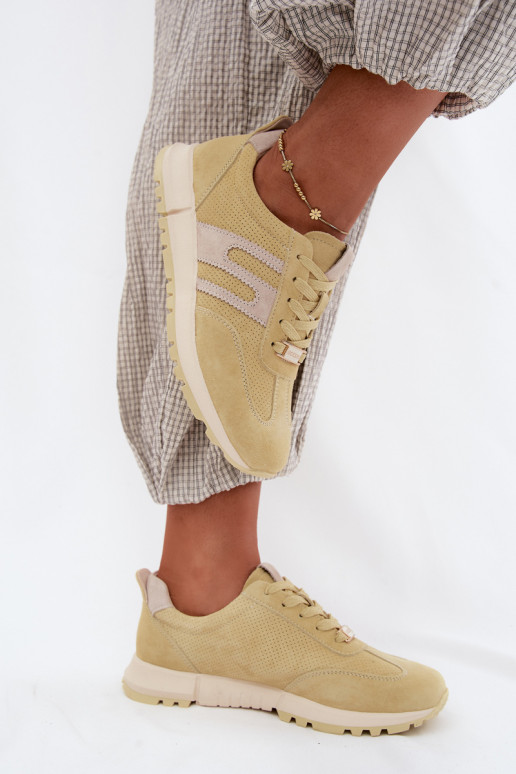 Kollased naiste spordijalatsid Lovey kunstsuede'ist