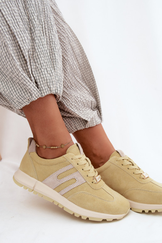 Kollased naiste spordijalatsid Lovey kunstsuede'ist