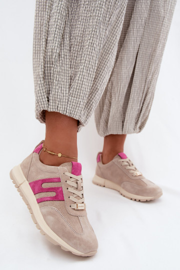 spordijalatsid Sneakers tüüpi jalanõudPealturalnego seemisnakhsedu Pealiste omad beeži värvi Lovey 2