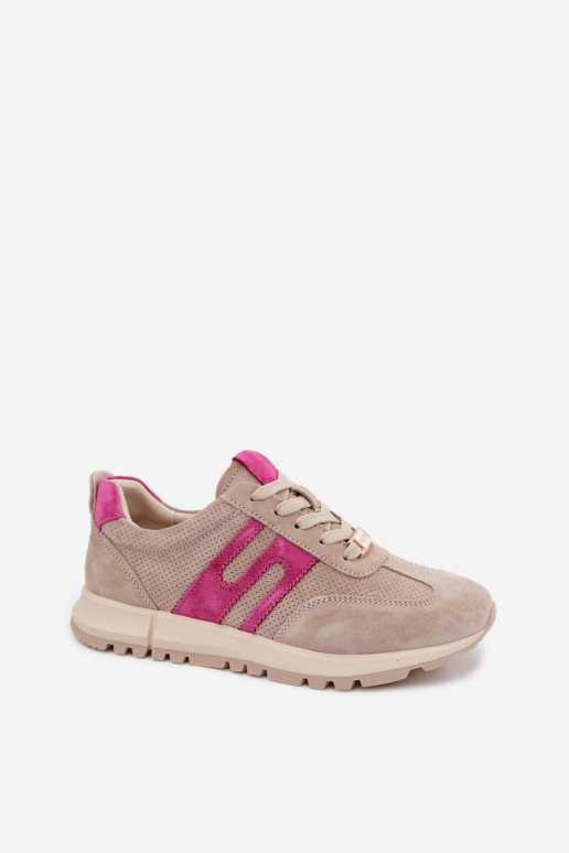 spordijalatsid Sneakers tüüpi jalanõudPealturalnego seemisnakhsedu Pealiste omad beeži värvi Lovey