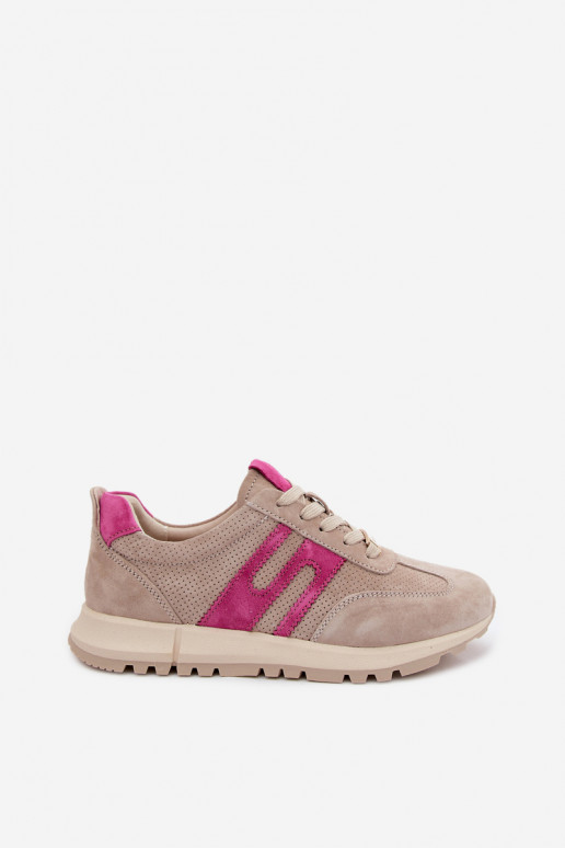 spordijalatsid Sneakers tüüpi jalanõudPealturalnego seemisnakhsedu Pealiste omad beeži värvi Lovey
