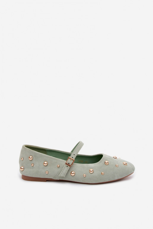 Ballerinad kaunistustega ja rihmadega piparmündis Cuddly