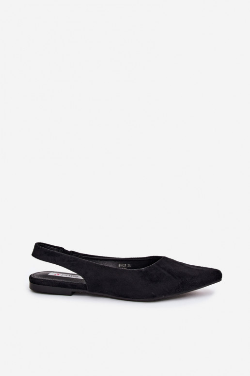 Mustad ballerina kingad avatud kontsaga kunstnubrist Merceria