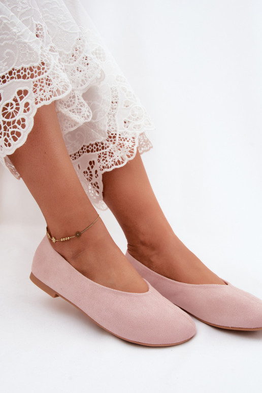 Ballerinad roosas kunstsuede Camdena