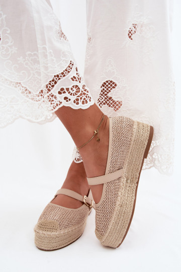 Liivased espadrillid rihmadega platvormil Coastina 2