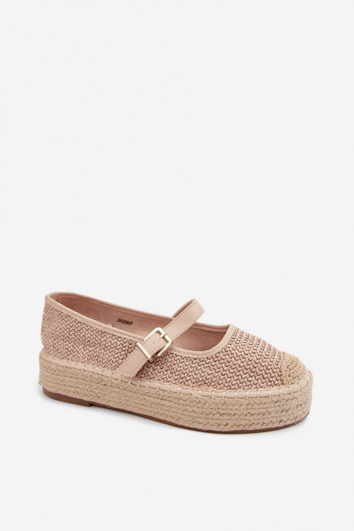 Liivased espadrillid rihmadega platvormil Coastina