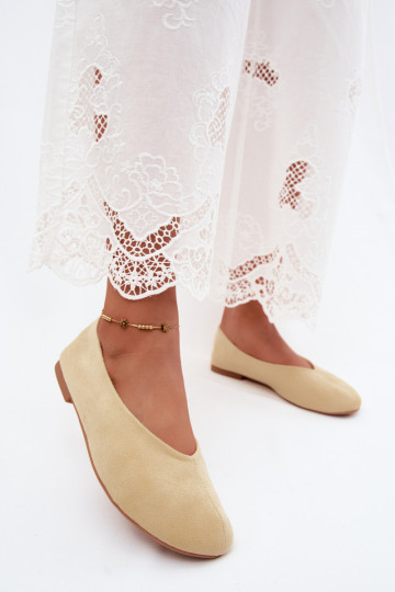 Kollased faux suede ballerinad Camdena