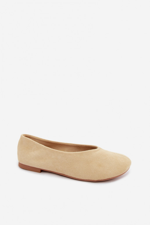 Kollased faux suede ballerinad Camdena
