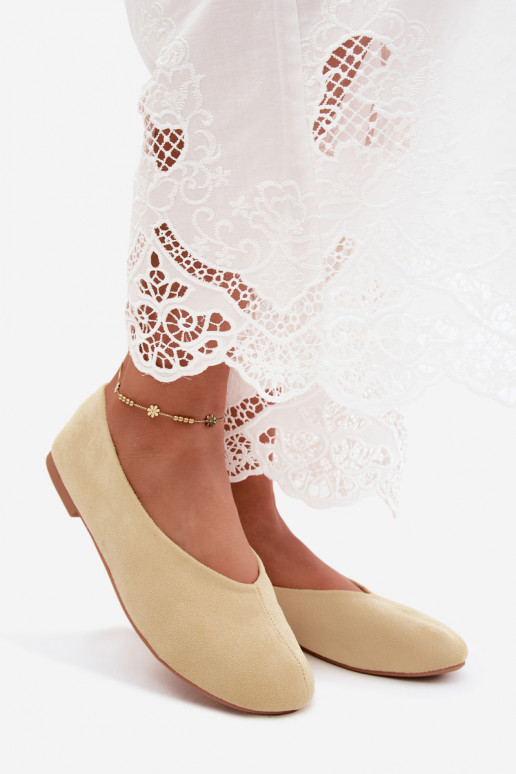 Kollased faux suede ballerinad Camdena