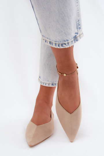 Liivavärvi terava nina ballerinad kunstsuede Corabella 2