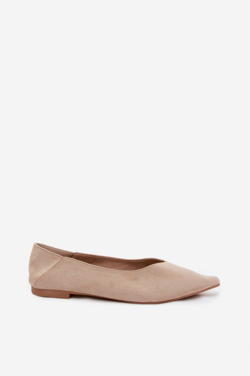 Liivavärvi terava nina ballerinad kunstsuede Corabella