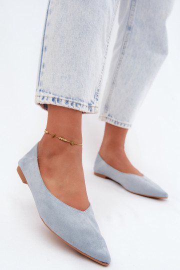 Sinised terava nina ballerinad kunstsuede Corabella 2