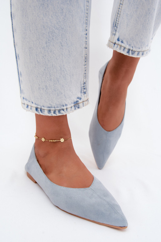 Sinised terava nina ballerinad kunstsuede Corabella