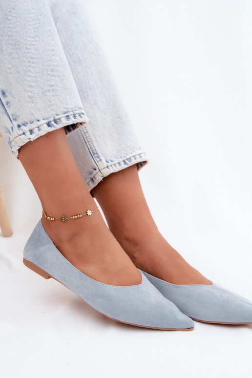 Sinised terava nina ballerinad kunstsuede Corabella