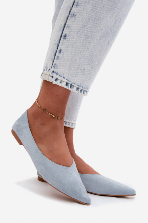 Sinised terava nina ballerinad kunstsuede Corabella