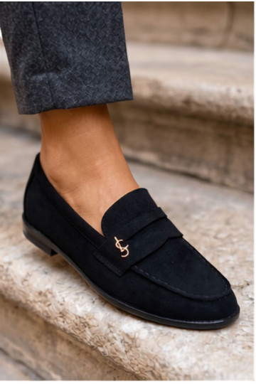 Must faux suede naiste mokasiinid Prestelle