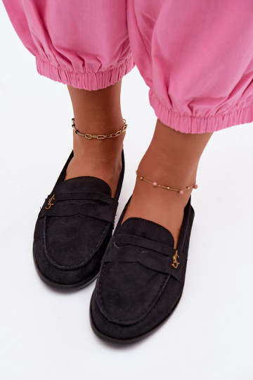 Must faux suede naiste mokasiinid Prestelle