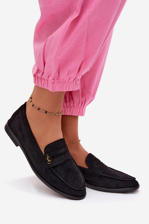 Must faux suede naiste mokasiinid Prestelle