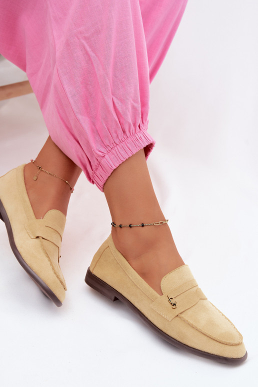 Kollased faux suede naiste mokasiinid Prestelle