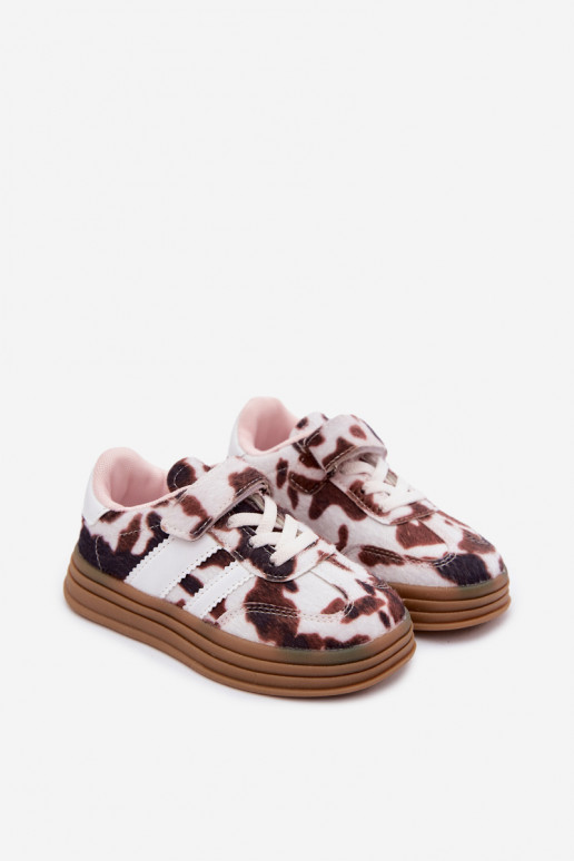Laste spordijalatsid Velcro pruuni Satinia
